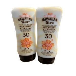 Hawaiian Tropic Weightless Hydration Sunscreen SPF 30 Non-Greasy 6 oz (2-Pack)